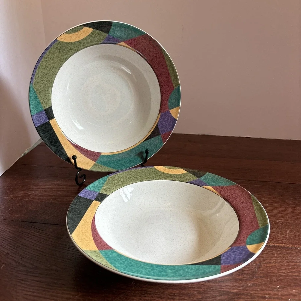 Mikasa Studio Nova Impulse Y2262 Soup Cereal Bowl 90's Y2K Set Of‎ 2